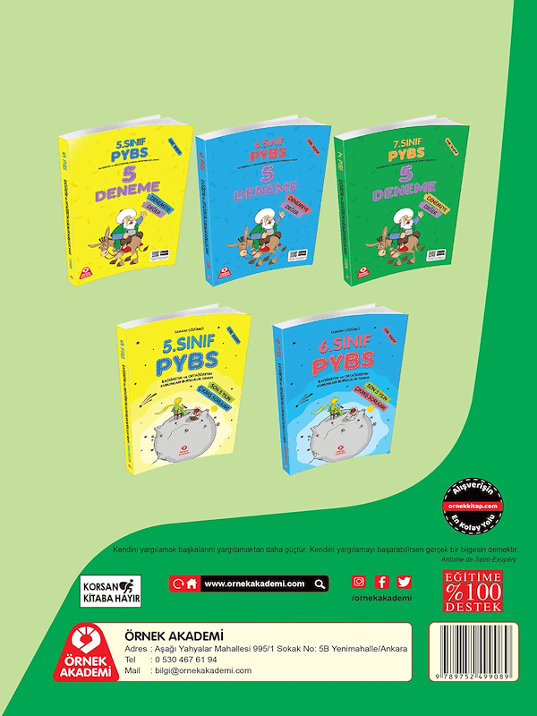7. Sınıf PYBS Parasız Yatılılık ve Bursluluk Sınavı Son 5 Yılın Çıkmış Soruları Tamamı Çözümlü