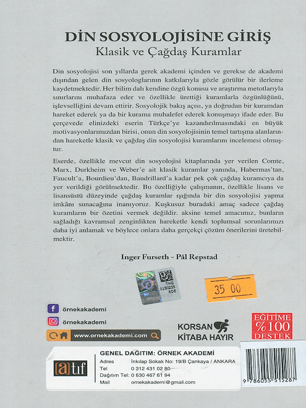 Din Sosyolojisine Giriş - Klasik ve Çağdaş Kuramlar Din Sosyolojisine Giriş - Klasik ve Çağdaş Kuramlar