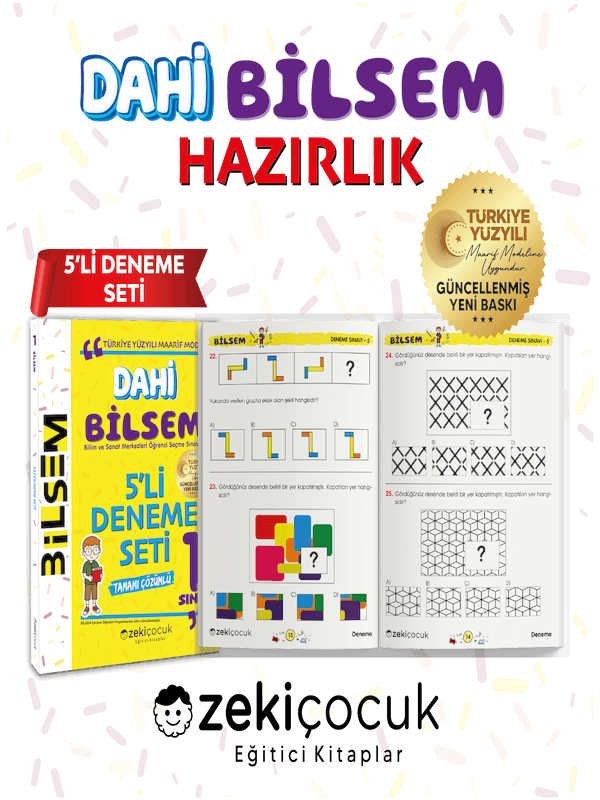 1. Sınıf Dahi Bilsem 5'li Deneme Seti Maarif Modele Uygun 2027