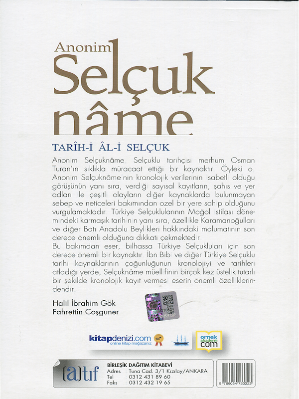 Anonim Selçukname - Tarih-i Al-i Selçuk