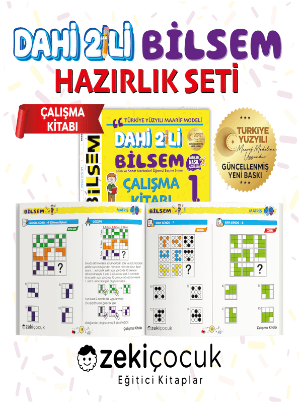 1. Sınıf Dahi İkili Bilsem Hazırlık Seti Maarif Modele Uygun 2027 ( 2 Kitap )