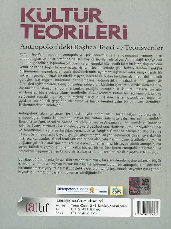 Kültür Teorileri - Antropoloji'deki Başlıca Teori ve Teorisyenler Kültür Teorileri - Antropoloji'deki Başlıca Teori ve Teorisyenler