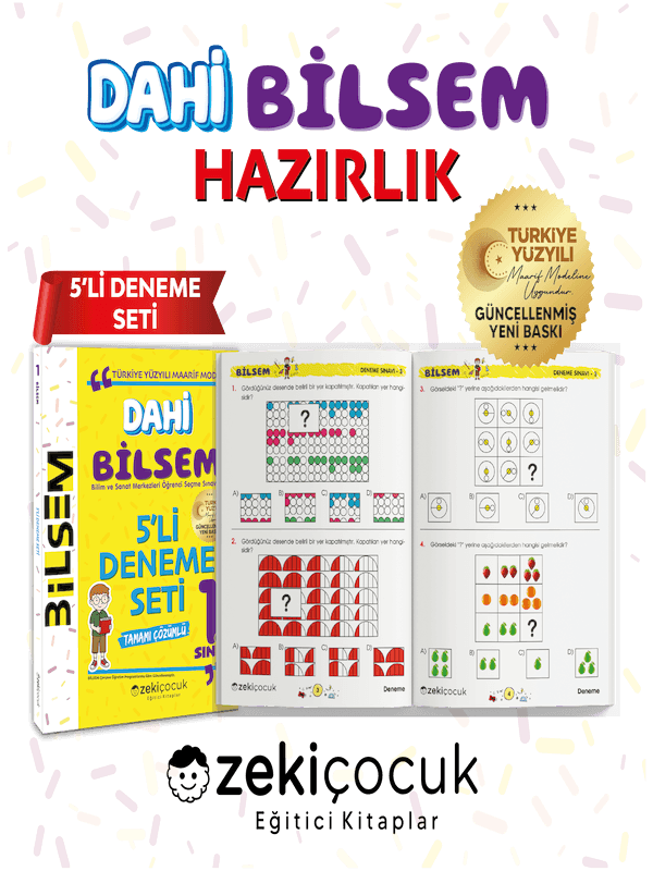 1. Sınıf Dahi Bilsem 5'li Deneme Seti Maarif Modele Uygun 2027